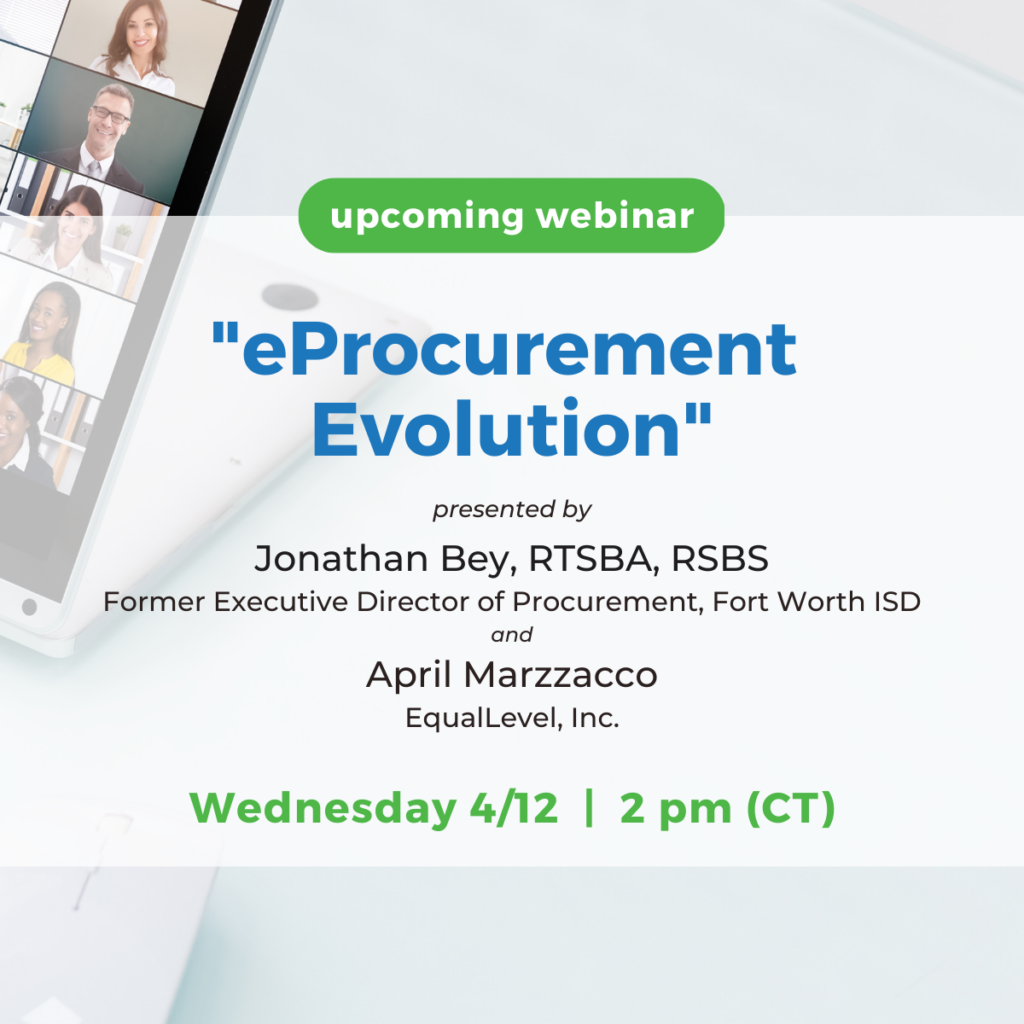 Graphic for the upcoming webinar "eProcurement evolution"